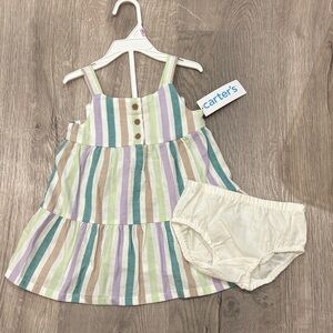 Carter's Multicolor Striped Dress with Bloomers